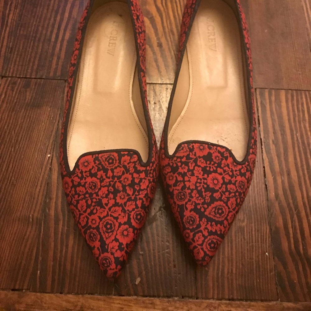 Jcrew flats red/black excellent condition